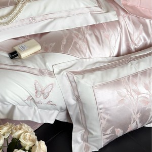 Parure de lit 4 pièces en coton pur à longues fibres 100 fils, jacquard teint en fil haute précision, style luxe léger pour <span class=keywords><strong>fille</strong></span> - Product Image 3