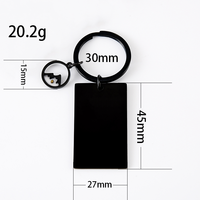Ywyougang Porte-clés personnalisable en acier inoxydable, mini-breloque rectangulaire gravable, accessoire de clés
