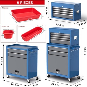 Grand coffre à outils avec roues Armoire de rangement de <span class=keywords><strong>garage</strong></span> détachable Boîte à outils robuste Boîte à outils de <span class=keywords><strong>moto</strong></span> mystère professionnelle - Product Image 5