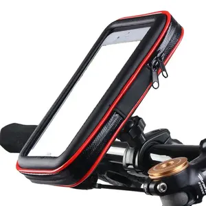 Soporte de teléfono para manillar de bicicleta y motocicleta, bolsa impermeable con pantalla táctil de TPU, resistente al agua