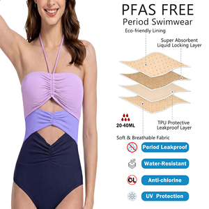 Maillot de bain menstruel une pièce Shanhao OEM sans PFAS pour femme, certifié OEKO-TEX, imperméable, pour la plage - Product Image 1