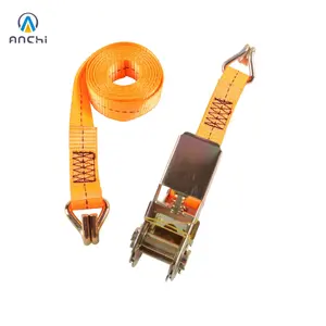 25mm 4M xe hơi và xe gắn máy Ratchet lashing Tie xuống dây đai với đôi J móc 1500lbs