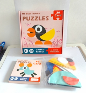 Divertidos Rompecabezas Educativos de Madera Montessori con Formas Geométricas de Animales y Colores para Niños - Product Image 2