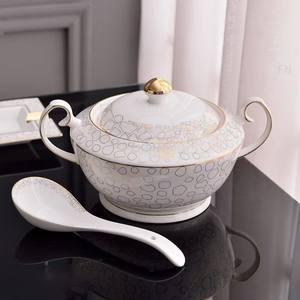 Service de table en céramique de luxe européen 58 pièces, best-seller, avec bols et assiettes en porcelaine fine - Product Image 4