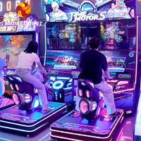 Équipement de jeu de conduite pour parc d'attractions, consoles de jeux vidéo à monnayeur pour 2 joueurs, machine de jeu d'arcade de course automobile dynamique à vendre