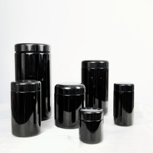 Juego de tarros de crema de vidrio violeta UV oscuro, botella de suplemento alimenticio a prueba de olor, tapa negra para embalaje, 50ml, 200ml, 250ml, flores secas de goma - Product Image 4