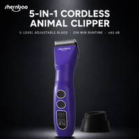 Tondeuse à poils pour animaux de compagnie sans fil rechargeable Shernbao, 5 lames en 1, faible bruit, tondeuse à poils pour chien, USB Type C, petits animaux