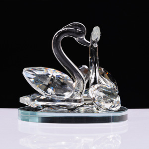 Grabado láser de alta calidad, decoración de boda, cisne de cristal transparente romántico - Product Image 6