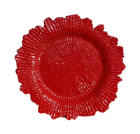 Assiettes de présentation décoratives en plastique pour mariage, 13 pouces, motif récif doré, en acrylique, pour dîner de mariage