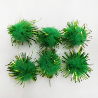Pompons en polyester à paillettes dorées tendance, modèle M2, fourniture directe d'usine du Zhejiang ; Fils métalliques colorés pour DIY de Noël