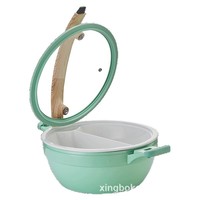 Chauffe-soupe et marmite à porridge électrique professionnels pour hôtels et restaurants, avec chauffage électrique, design rond vert