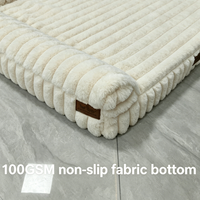 Canapé pour animaux de compagnie rectangulaire en tissu imitation fourrure de lapin, confortable pour les grands chiens, aide au sommeil orthopédique, lavable, avec base antidérapante