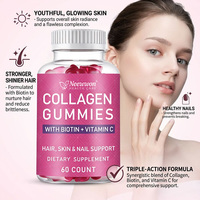 Neewwon Gummies au collagène en stock avec biotine et vitamine C, complément alimentaire pour la santé des cheveux, de la peau et des ongles pour adultes