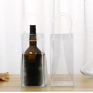 Limpar Bolsa De Armazenamento Portátil PVC Transparente Champagne Garrafa De Vinho Tinto Sacola De Gelo