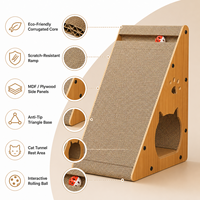 Grattoir pour chat en carton ondulé incliné, rampe en MDF de 57 cm, planche à gratter pour chat avec cachette pour chats d'intérieur OEM/ODM