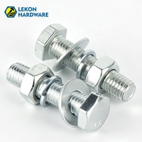 Boulons hexagonaux galvanisés à chaud LEKON HDG DIN 933 M8 12 16 Grade 8.8, antirouille, pour lignes électriques et supports solaires