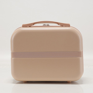 Mini trousse de toilette rose de 14 pouces, sac de rangement portable avec poche zippée, poignée souple, couleur unie - Product Image 4