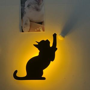 Custom LED <span class=keywords><strong>luna</strong></span> gatto segno di luce simpatico animale cartone animato corpo induzione parete decorazione per camera da letto negozio e festa per bambini regalo - Product Image 6