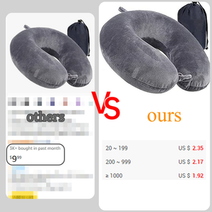 Oreiller pliable en forme de U en mousse à mémoire de forme avec logo Oreiller de voyage pour avion - Product Image 2