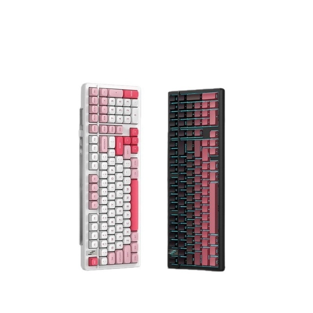 K98 Three-mode (Wireless 2.4G Wired) Mechanical Keyboard Customized Hot-swappable Gaming E-sports Triple Color RGB Side-etched
