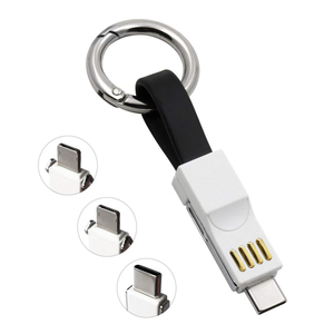Uslion — <span class=keywords><strong>c</strong></span>âble Micro USB <span class=keywords><strong>3</strong></span>-en-1, chargeur magnétique court et plat, Type <span class=keywords><strong>C</strong></span>, pour porte-clés Portable, Android - Product Image 1
