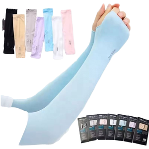 Manchons de bras écologiques résistants à l'eau pour le basketball, la course à pied, le cyclisme, le volley-ball, avec trou pour le pouce, logo personnalisé, protection UV, effet rafraîchissant - Product Image 1