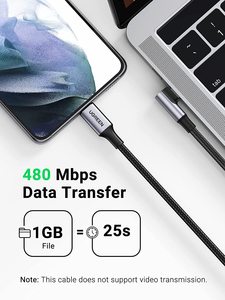 <span class=keywords><strong>UGREEN</strong></span> Cable <span class=keywords><strong>USB</strong></span> C de 100W, Cable de carga tipo C de 90 grados, trenzado de nailon, diseño de ángulo recto mejorado, Cable de longitud perfecta de 3,3 pies - Product Image 3