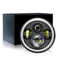 Phare LED H4 pour moto et véhicule tout-terrain, 12V, 7 pouces, 6000K, 6500 Lumens, universel, pour modification d'éclairage automobile
