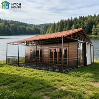 Maison préfabriquée en conteneur d'acier extensible sur mesure de 20 pieds, 40 pieds, 30 pieds, villa de luxe portable à 2-5 chambres en panneaux sandwich