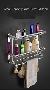 <span class=keywords><strong>Toallero</strong></span> de Esquina de Acero Inoxidable de Dos Niveles para Baño de Hotel, con Instalación en Pared, Diseño Moderno - Product Image 6