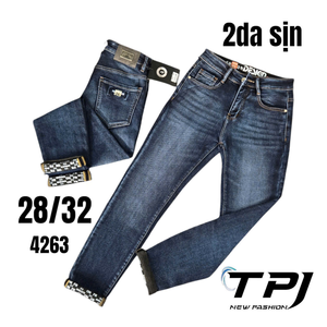 กางเกงฮาเร็มผู้ชายทรงตรงแบบลำลองและเป็นทางการ ระบายอากาศได้ดี ปรับแต่งได้ ผ้าเดนิมพรีเมียมฟอกสีกลาง เอวกลาง ผลิตในเวียดนาม - Product Image 2