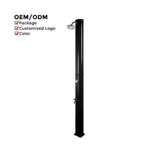 Ensemble de <span class=keywords><strong>douche</strong></span> <span class=keywords><strong>solaire</strong></span> extérieur autoportant au design moderne pour jardin et <span class=keywords><strong>piscine</strong></span>, en PVC noir, avec jets de massage et de pluie - Product Image 5