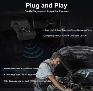 Xe công cụ chẩn đoán OBD II <span class=keywords><strong>Bluetooth</strong></span> 5.0 cho Android/IOS Windows đọc mã OBD2 <span class=keywords><strong>Scanner</strong></span> ELM327 V1.5 - Product Image 3