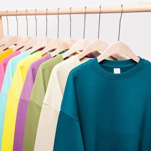 H5590 Sweat-shirts en coton 100% de haute qualité, faible MOQ OEM, vente en gros, personnalisés, 370 g/m², sweat-shirts à col rond pour hommes et femmes - Product Image 2