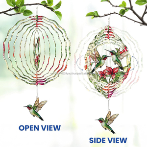 Molinetes de Viento de Acero Inoxidable, Escultura de Pájaro, Decoración de Jardín, Adorno Colgante para Interiores y Exteriores, Regalo de Cumpleaños o Día de la Madre para Abuela - Product Image 3