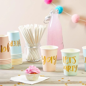 DAMAI joyeux <span class=keywords><strong>anniversaire</strong></span> fête vaisselle jetable assiette en papier tasse 1er <span class=keywords><strong>anniversaire</strong></span> fête décoration enfants bébé douche vaisselle - Product Image 5