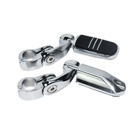 Repose-pieds de moto pour autoroute avec fixation par collier de protection moteur 1-1/4 32 mm pour Harley Touring Softail Dyna, réglables, noir chromé