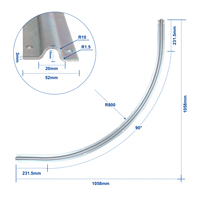 Rouleau courbé standard R800 R340 à gorge en U pour rail coulissant, roue métallique courbe avec pièces pour portail coulissant