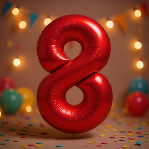 Globo de Número Rojo Metálico de 80cm para Fiestas, Decoración de Cumpleaños, Artículos para Celebraciones Infantiles - Product Image 2