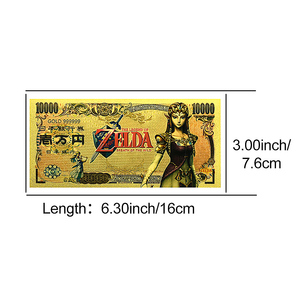 La Légende de Zelda Breath of the Wild Billet de banque en feuille d'or 10000 Yen Carte de collection Cadeau Anime Jeu Vidéo - Product Image 2