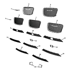 Grille inférieure de pare-chocs Chrysler 300C 68223920AA, pièce de rechange en plastique, 2015-2020 - Product Image 4