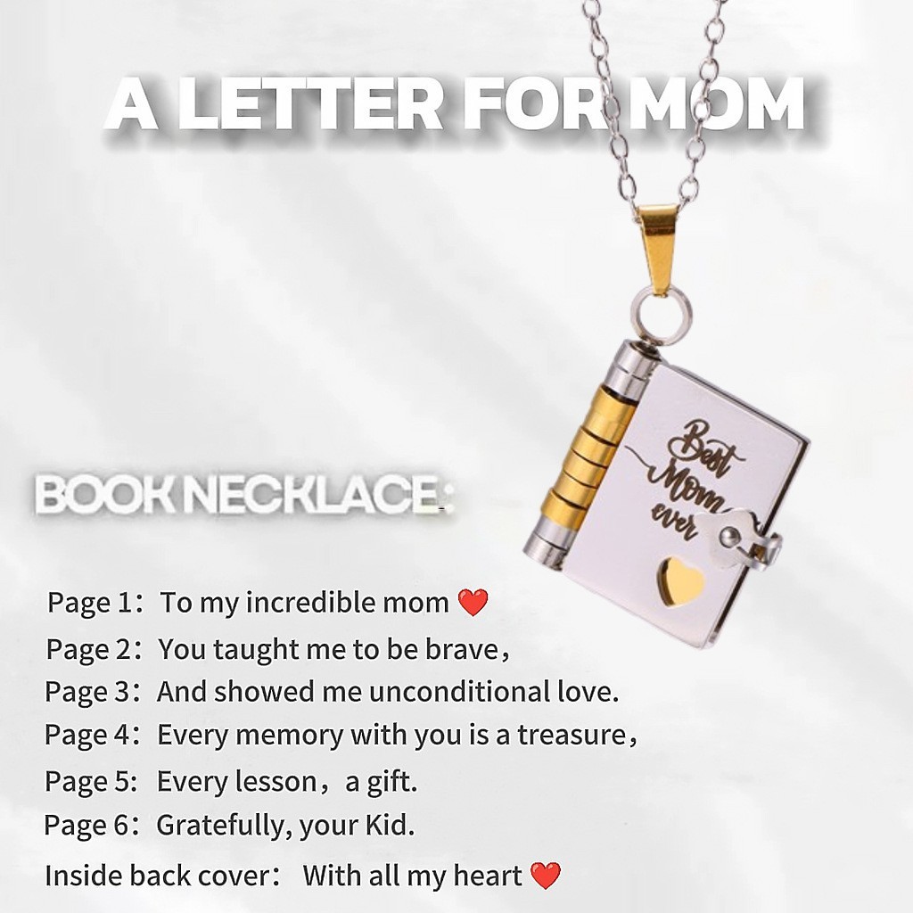 [8]Two-tone necklace for mom - engraved