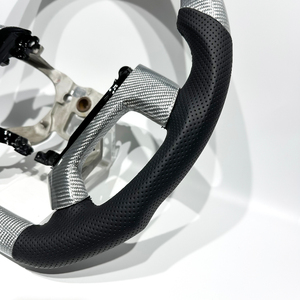 Volant de course haut de gamme en fibre de carbone argentée, accessoire de mise à niveau populaire pour Silverado (plusieurs années), livraison directe prise en charge - Product Image 2