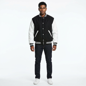 Chenille Blank Women's Men's Jackets Baseball Varsity Jackets Unisex Custom Made Wool <b>Leather</b> Letterman Jackets - Product Image 1