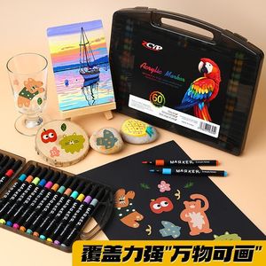 12 màu nhỏ hộp đen mềm đầu Acrylic nghệ thuật Bút Đánh Dấu thiết lập xóa được cho sinh viên và các nghệ sĩ mịn sơn - Product Image 4