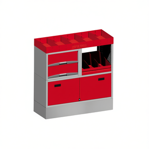 Armoire de rangement d'outils EF5 en acier rouge, organisateur d'atelier avec tiroirs et portes pour garage - Product Image 2