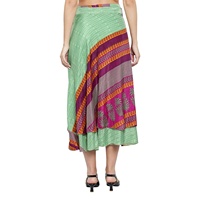 Durante mucho tiempo, las mujeres Sarong Vintage de seda Reversible envolver falda tamaño libre