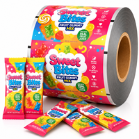 Film d'emballage souple laminé haute barrière imprimé sur mesure pour sachets de bonbons gélifiés aux fruits, film d'emballage OEM