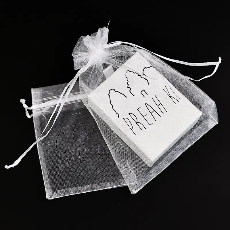 Custom Design Mesh Organza Drawstring Tas Voor Het Verpakken Van Sieraden Cosmetica