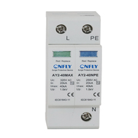 1P + N 2P 20KA-40kA AC T2 AC / DC Système d'alimentation électrique Parafoudre SPD Parafoudre Dispositif de protection contre les surtensions